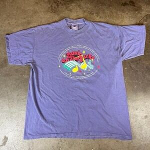 Vintage 90s single stitched Music in the Parks purple authentic pigment Men's XL
